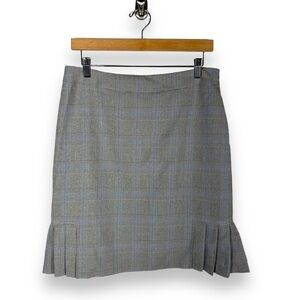 4 for $20 SALE! Tahari by Arthur Levine Plaid Pleat Mini Skirt, Grey Plaid, 8P